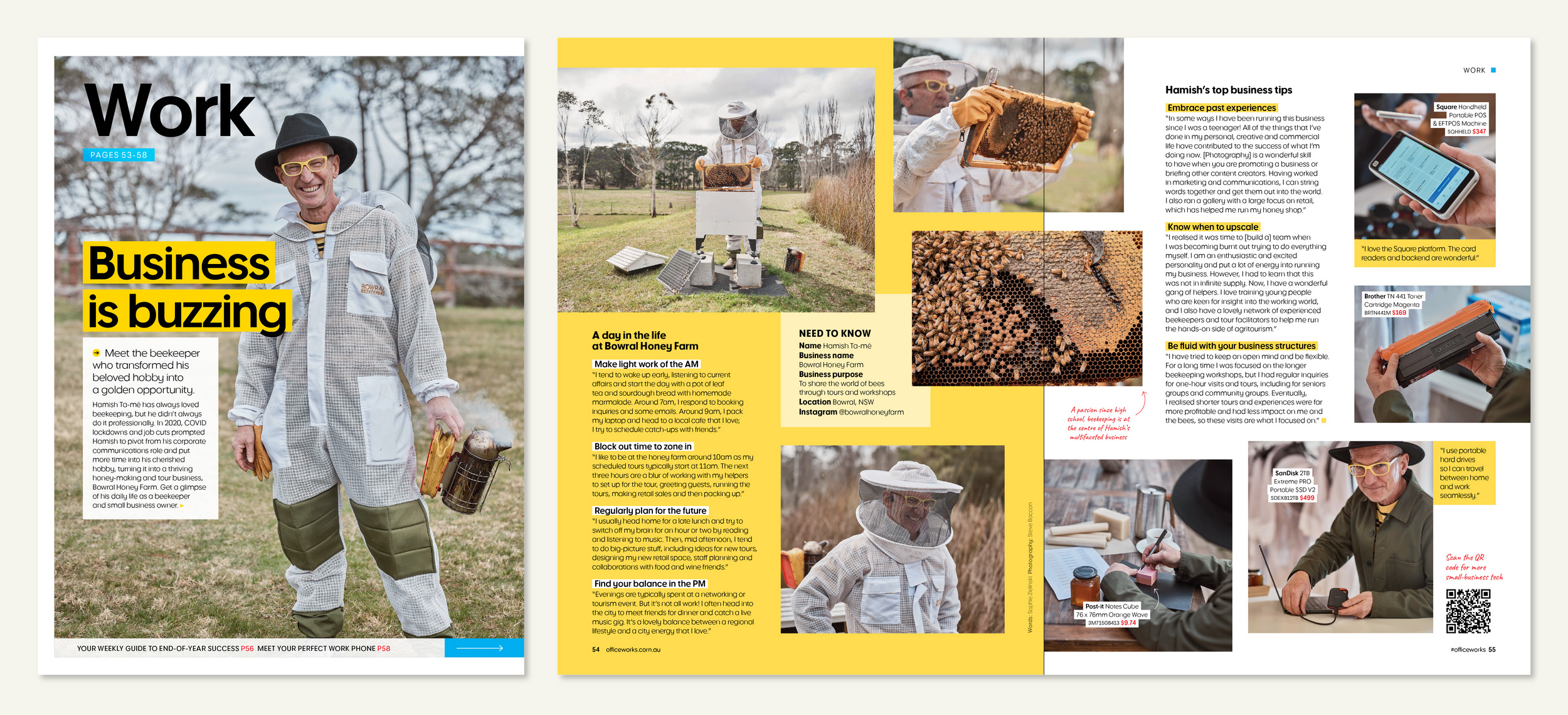 Magazine article spread